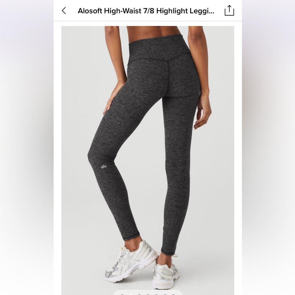 Alosoft high waist 7/8 legging; dark heather grey; size small; worn twice!